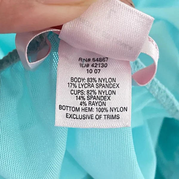 Y2K Victoria's Secret Blue Sheer Babydoll Slip Nightie‎ Lace Large Romantic - Image 6
