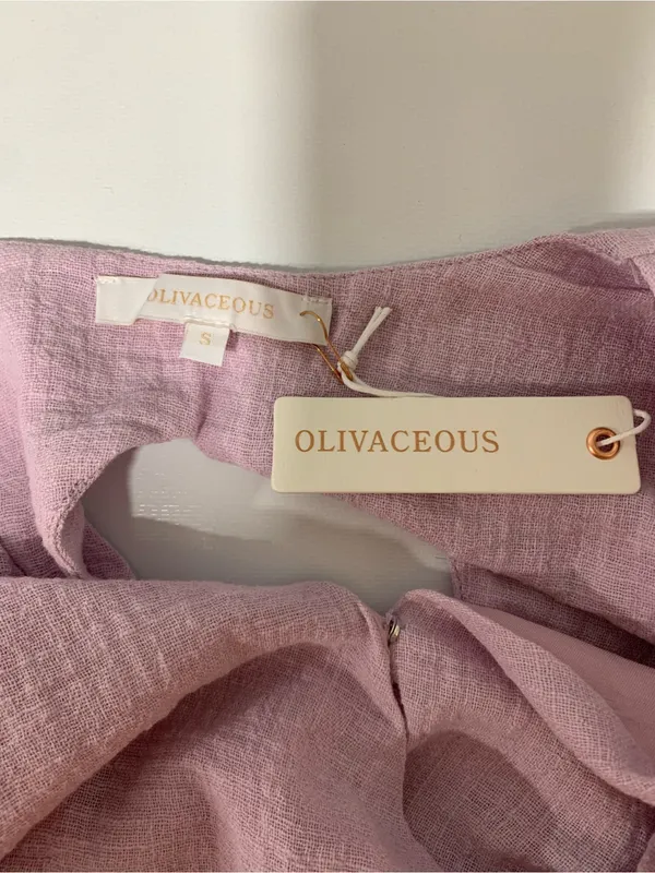 Olivaceous Two Piece Purple Ruffled Skirt Set - Size Small - Image 3