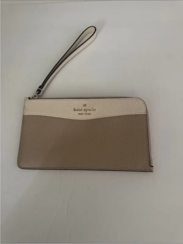 kate spade New York Beige and Cream Leather Wristlet - Image 2