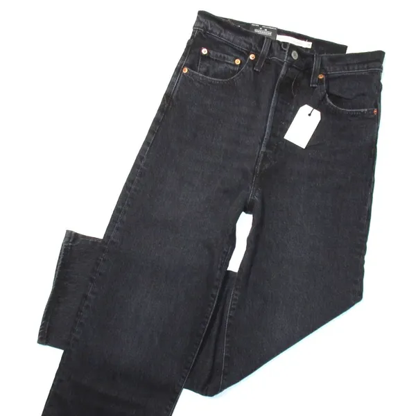 NWT Levi's Ribcage Straight Ankle in Feelin' Cagey Black Super High Rise Jean 28 - Image 5