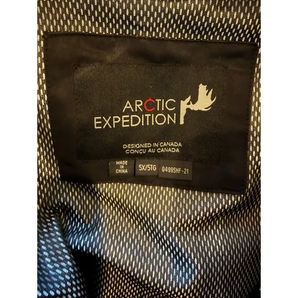 Arctic Expedition Down Puffer Coat Women 5X Black Quilted Faux Fur Parka Winter - Image 10