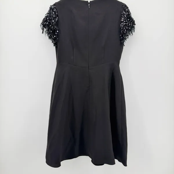 Kate Spade New York Womens Black Sequin Fringe Sleeve Dress‎ Size 2 NJMU8314 - Image 2