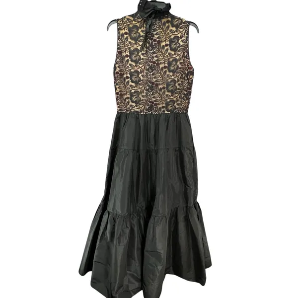 Vintage Lillie Rubin Evening Gown XS-S Black Lace Taffeta‎ Romantic Victorian - Image 11