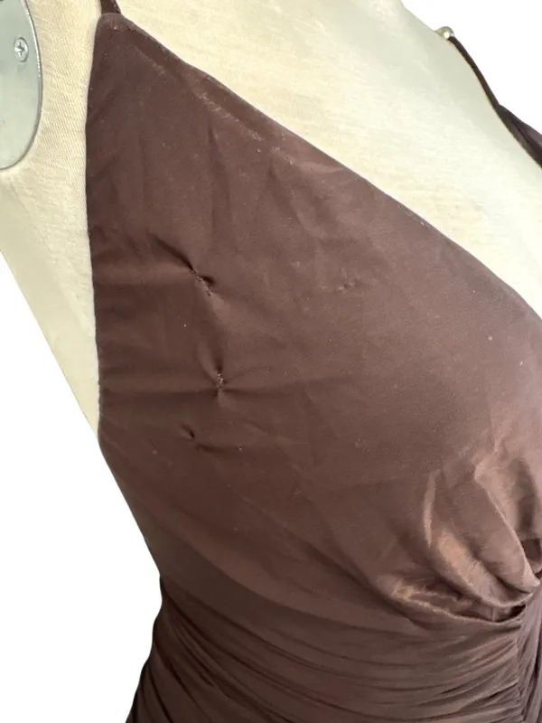 Ronny Kobo Anya V-Neck Column Jersey Maxi Dress in Chocolate Brown XSmall Womens - Image 6