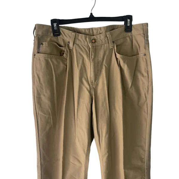 Carhartt Women's Size 14‎ X 30 Khaki Workwear Straight Leg Pants - Image 2