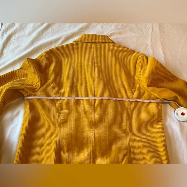 Liz Claiborne Yellow Corduroy Double Breasted Pea Coat Jacket Size L EUC - Image 5