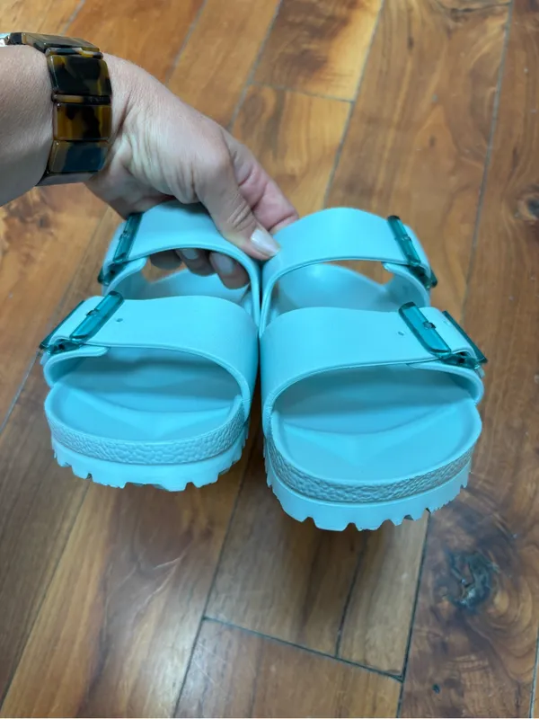 Birkenstock Women's Arizona Stealth Buckle EVA Sandals in Surf Green 39 - Image 6