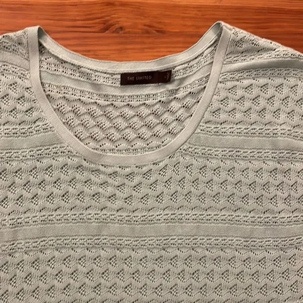 The Limited Mint Green Open Weave Knit Sweater Vest Womens Size Large Sleeveless - Image 5