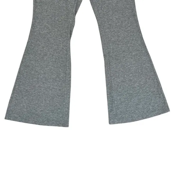 Shein Womens M 6 Flared Leggings Ribbed Fold Over Waist Gray - Image 3