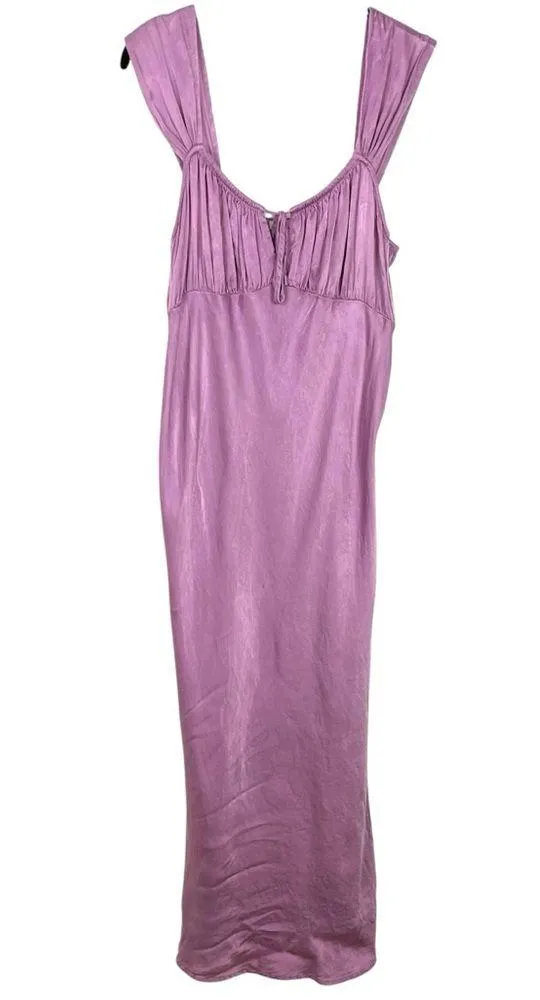 Madewell Satin Square Neck Midi Dress Lilac 10 - Image 3