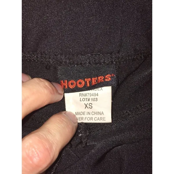 B36 #11 Hooters Girl Worn Rare Uniform Shorts Black Size XS - Image 4