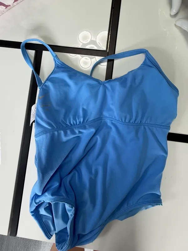 Nike Women’s Swim "Move to Zero" One-Piece Swimsuit - Light Blue - Size Large (L) - Image 5