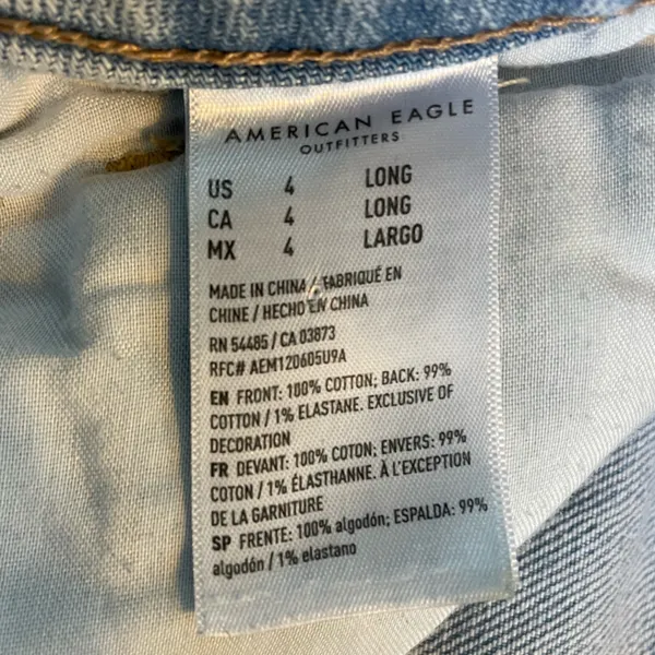 AMERICAN EAGLE Women’s AE Strigid Mom Jean in Blue Breeze Wash Denim Size 4L - Image 14
