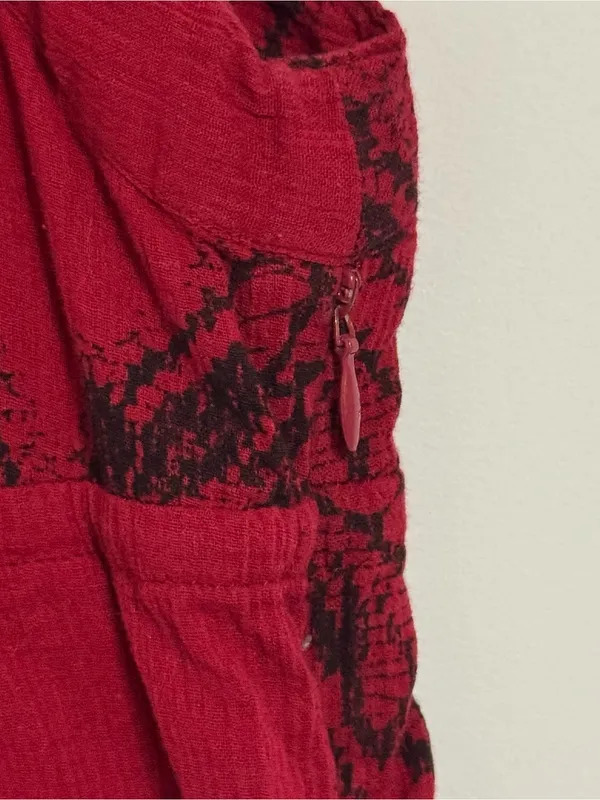 Free People Red Mini Dress with Black Lace Motif - Image 6