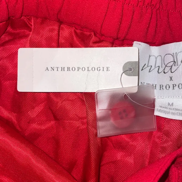Mare Mare x Anthropologie Red High Waisted Shorts Size M Elastic Back Waist - Image 7