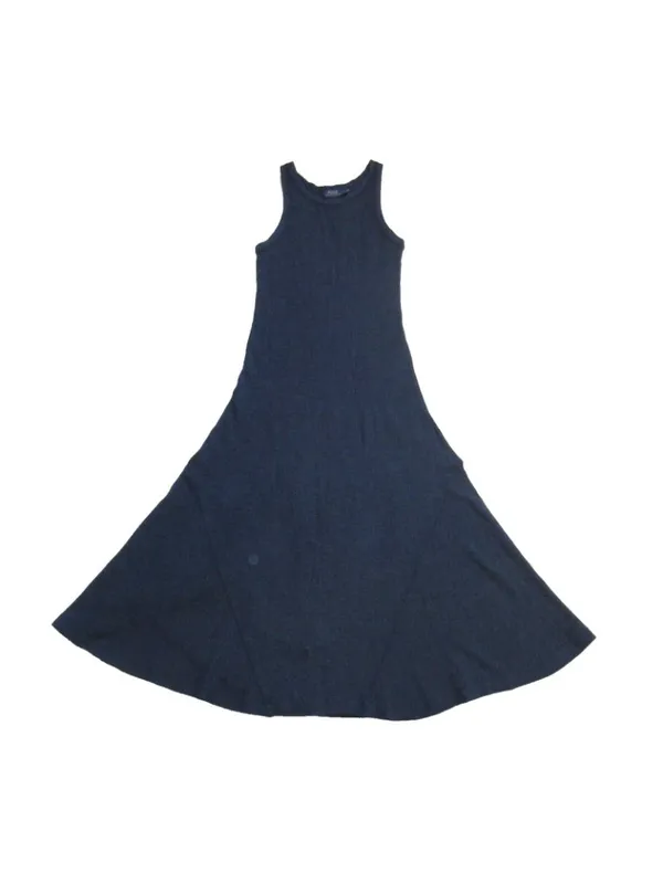 NWT Polo Ralph Lauren Waffle Knit Maxi in Medieval Blue Thermal Tank Dress XL - Image 4