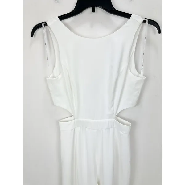 NEW Lulus Moments to Remember White Sleeveless Wide Leg Cutout Jumpsuit Small - Image 10