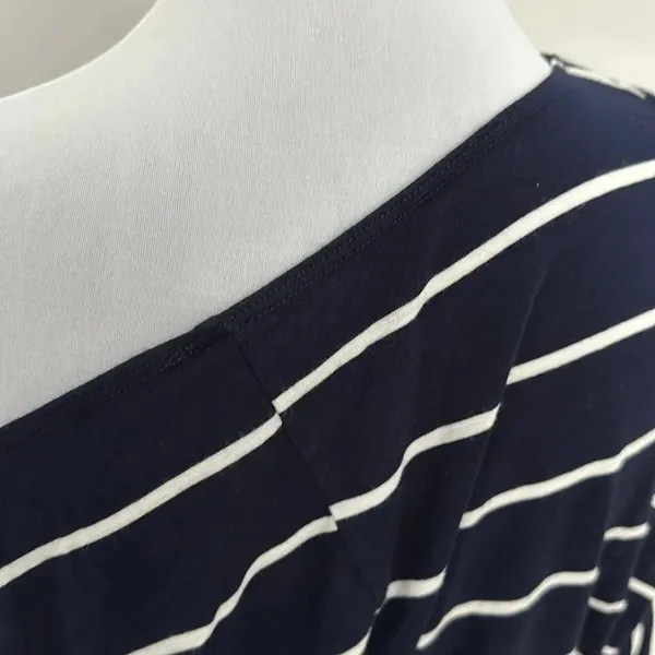 White Birch Navy and White‎ Striped Top Sz SM - Image 5