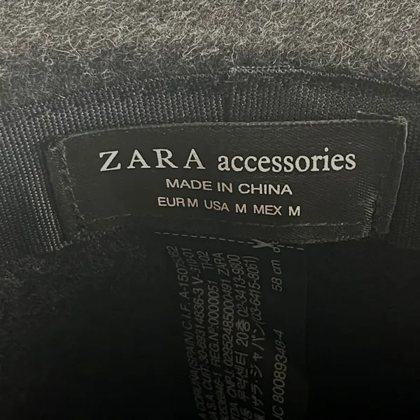 Zara Accessories Black Wool Blend Wide Brim Fedora Hat‎ Size Medium 58cm Pinched - Image 3