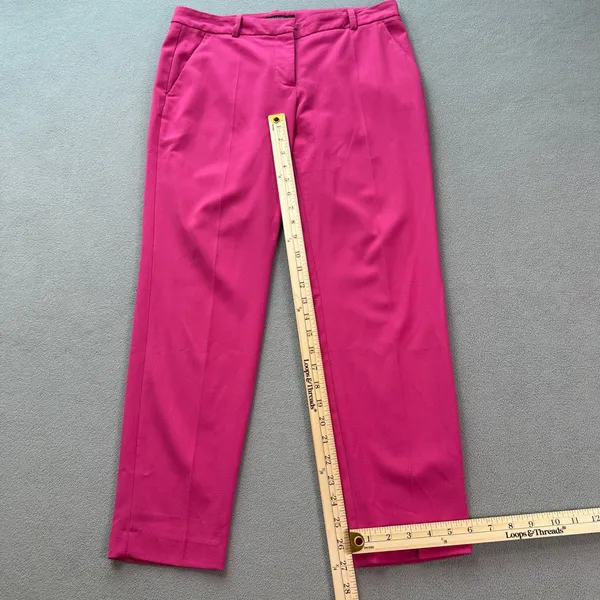 ZARA BASIC Womens Pink Tailored Trousers Cropped Ankle Length Size M Classic - Image 4