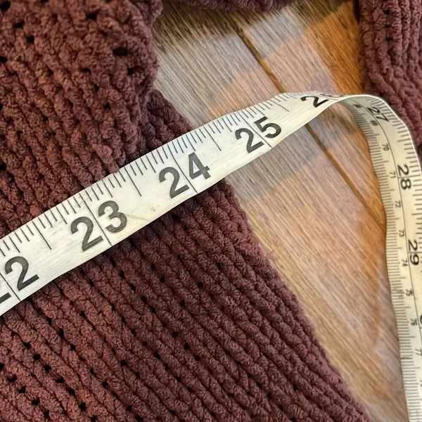Aerie burgundy chunky knit cozy turtleneck sweater small - Image 8