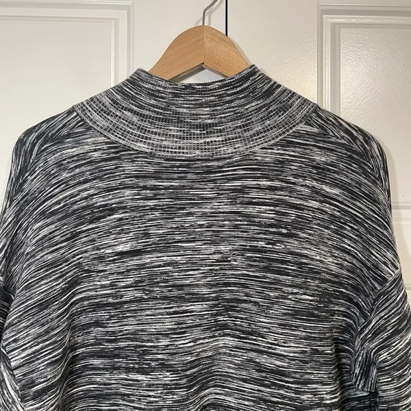 OFFLINE by Aerie Heathered Quarter Zip Pullover Sweatshirt Women M M Black White - Image 5