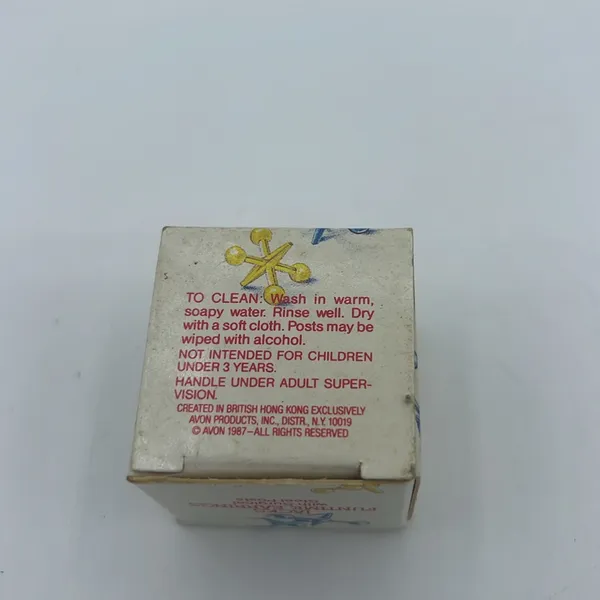 Vintage Avon Jacks Funtime Earrings 2 Pair Original Box Pierced 1987 Blue - Image 5