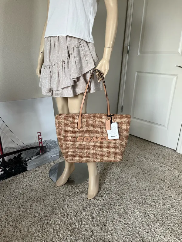 Coach City Tote Bag With Gingham Print - Image 6