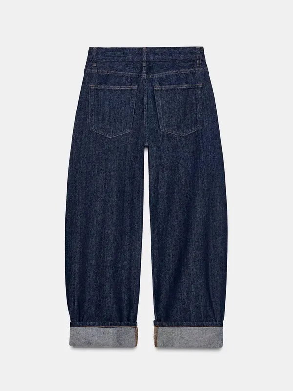 ZARA Wide-Leg Dark Blue Women’s Jeans - Image 5