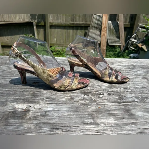 Naturalizer Leather‎ Heeled Sandals Snakeskin 7.5 - Image 6