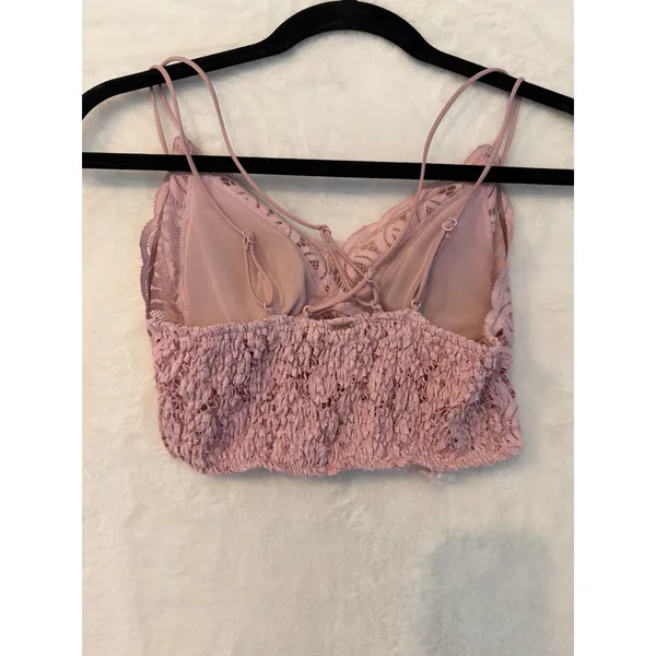 PINK Victoria's Secret Lace Bralette Womens Small Dusty Rose Strappy Back Pink - Image 6