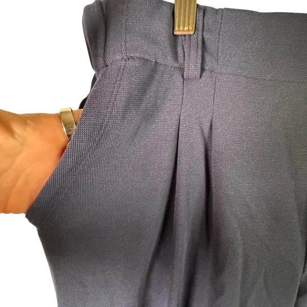 Halara Flex High‎ Waisted Pocket Wide Leg Waffle Work Pants Womens XL Tall Navy - Image 8