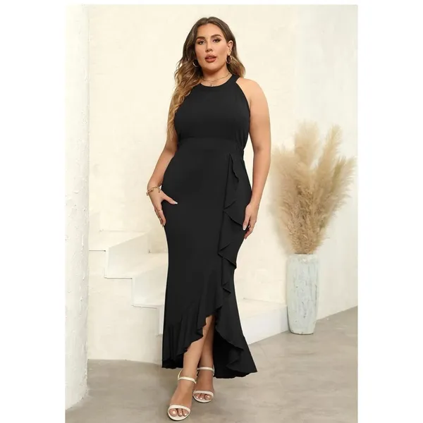 NEW Black Halter Formal Mermaid Maxi Dress 18 - Image 2