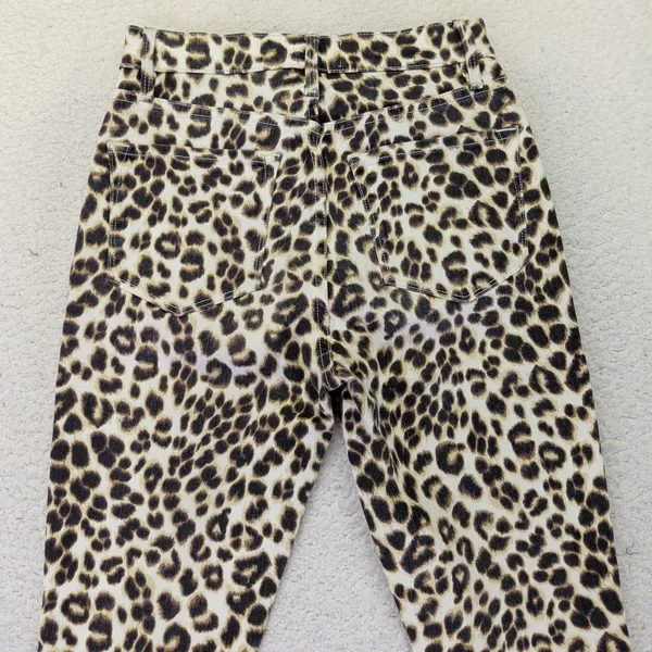 FRAME Ali High Rise Cigarette Jeans Leopard Print Beige‎ Women's 25 Skinny Mob - Image 5