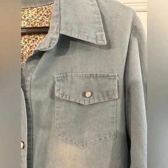 Light blue denim button - Image 3