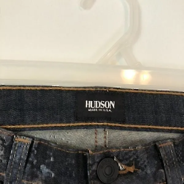 HUDSON JEANS Nicole Super Skinny Jeans Snakeskin Mid Rise Black Dark Wash Denim - Image 7