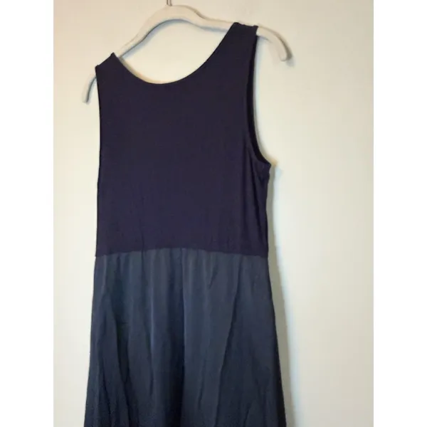 Seraphine Sleeveless Navy Blue Flowy Silk Like Maternity/nursing Dress Sz S NEW - Image 3