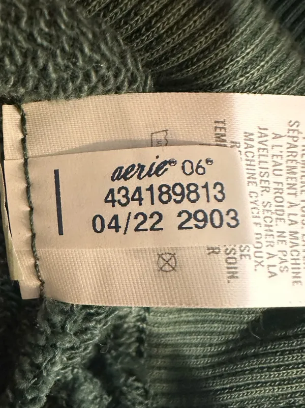 Aerie Oversized Crewneck Sweatshirt Green Exposed Seams XS - Image 10