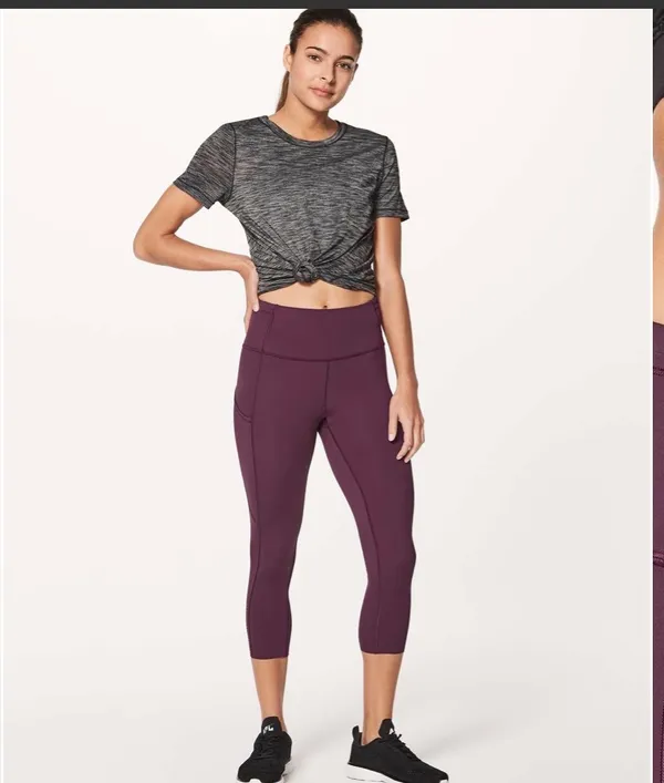 Lululemon Fast & Free Crop II (Nulux 19"") Sz 8 - Image 2