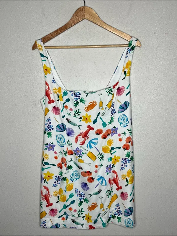 Show Me Your Mumu Steph Mini Dress in Italian Picnic Linen Euro Summer - Image 3