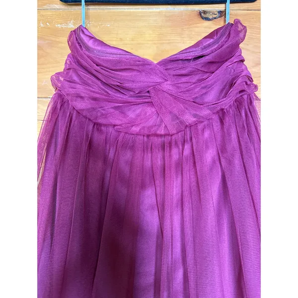 NWT Lulus Perfect Whimsy Burgundy Mesh Strapless Midi Dress Gala Banquet Size L - Image 5