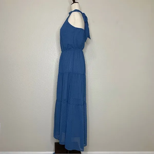 NWT Pretty Garden Blue Halter Tiered Maxi Dress, Sz Small - Image 7