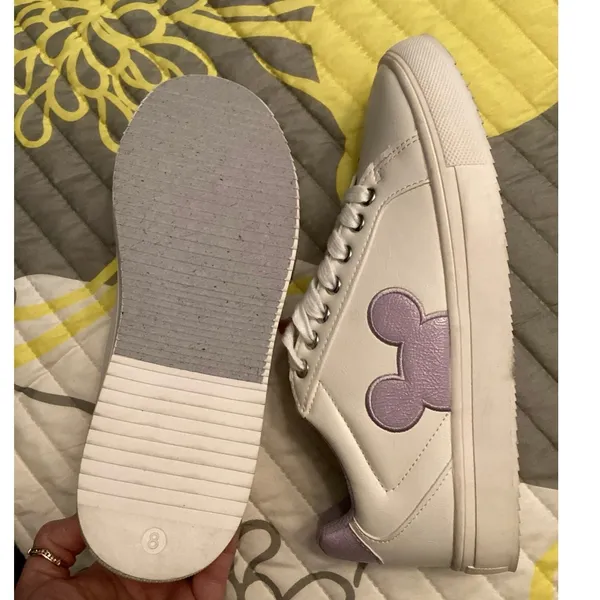 Disney Mickey Mouse Character Court Ladies' Sneakers Lavender Sz 8 - Image 4