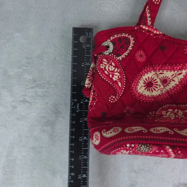 Vera‎ Bradley Handbag Womens Small Red Paisley Quilted Cotton Boho Bag - Image 13