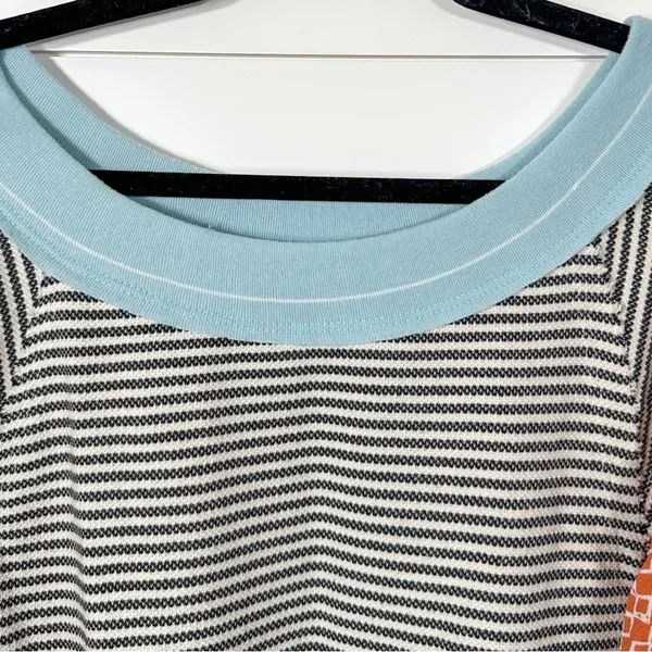 Ces Femme Striped Patchwork Print Long Sleeve Knit Top, EUC, Size Small - Image 3
