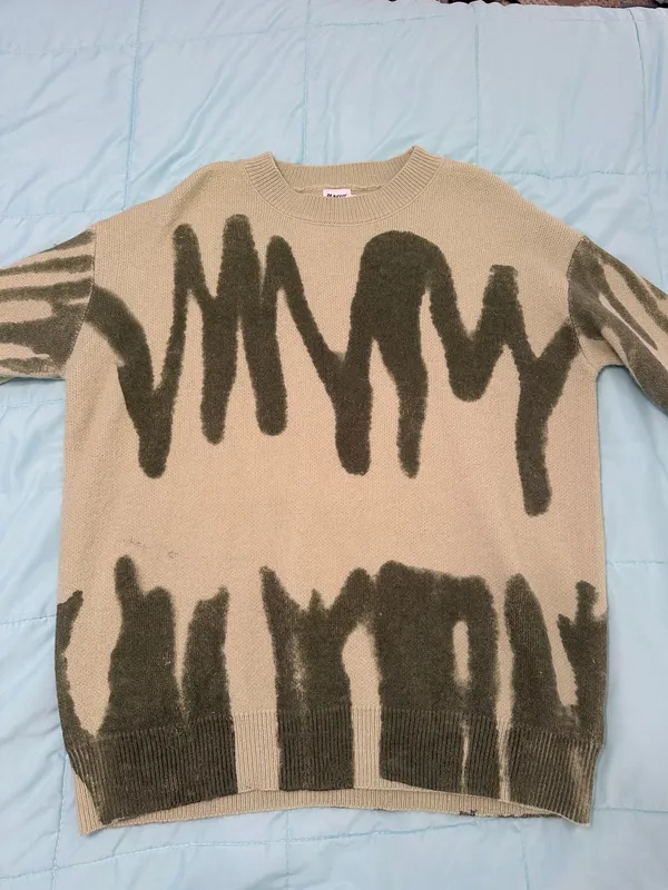 Princess Polly Katie Oversized Green Scribble Sweater - Image 4