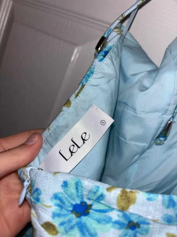 Lele Halter Neck Sundress Blue - Image 3