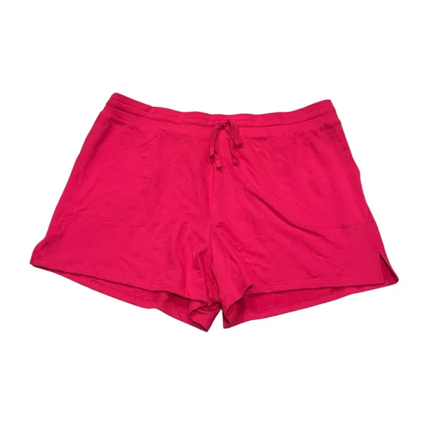 Ava & Viv Women's Magenta French Terry Drawstring Pull-On Lounge Shorts Size 2X - Image 3