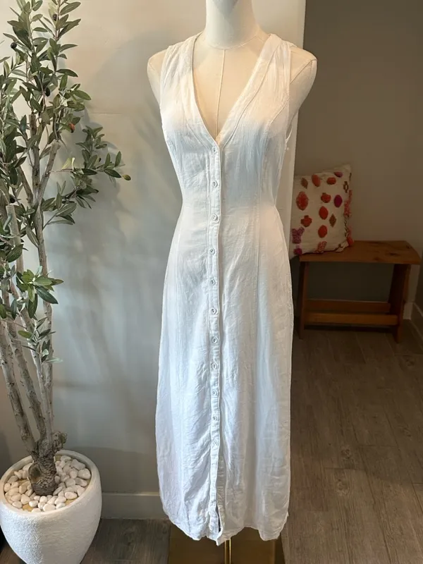Princess Polly Summer Season Button Front Linen Blend Dress New! - Image 10