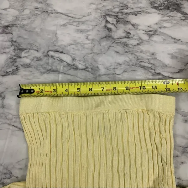 Free People x Significant Other Sylivia Ribbed Yellow Flare flowy Pants Size 4 - Image 4